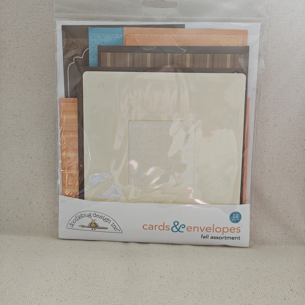 Doodlebug Designs DIY Cards And Envelopes Kit Brand new Fall Colors Assortment